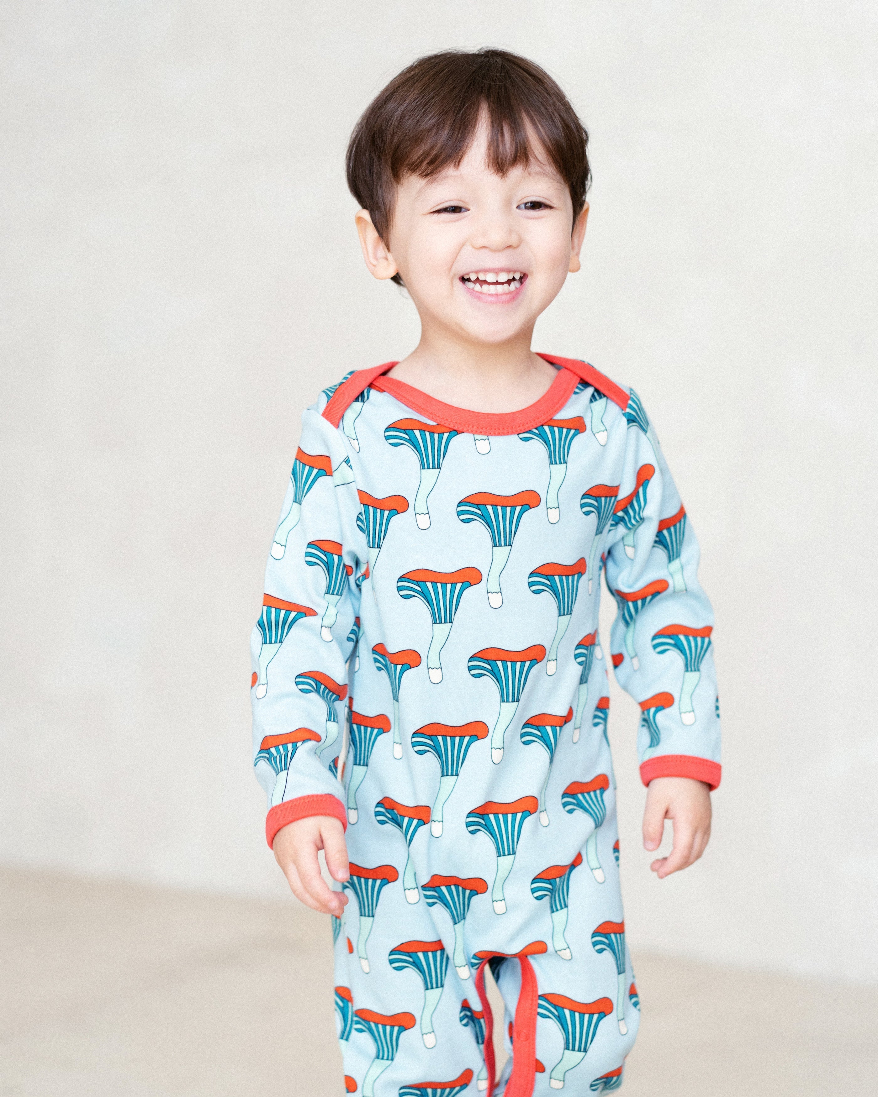 organic cotton - Riley Romper - Mushroom - Romper - Ameelo - baby kids clothing