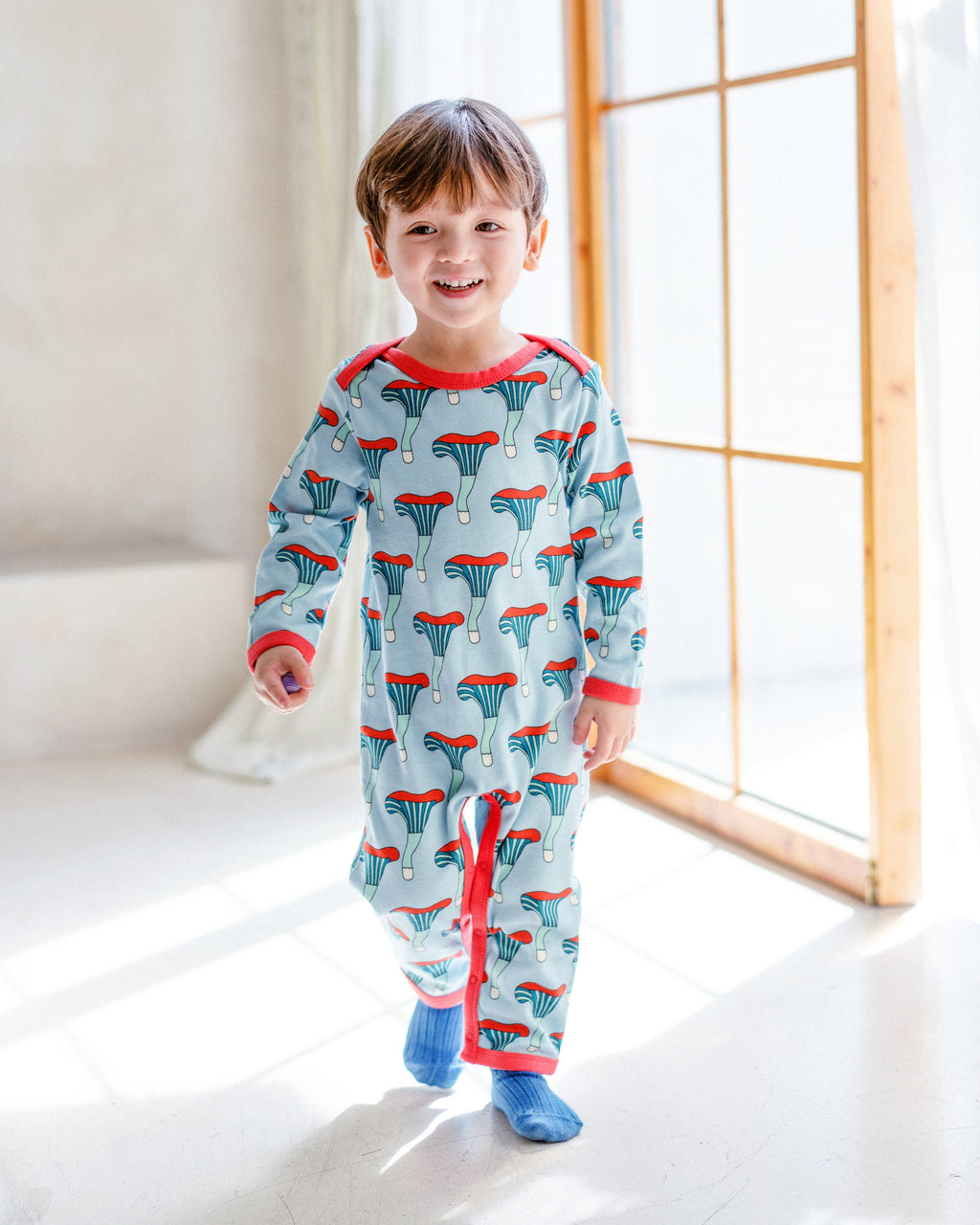 organic cotton - Riley Romper - Mushroom - Romper - Ameelo - baby kids clothing