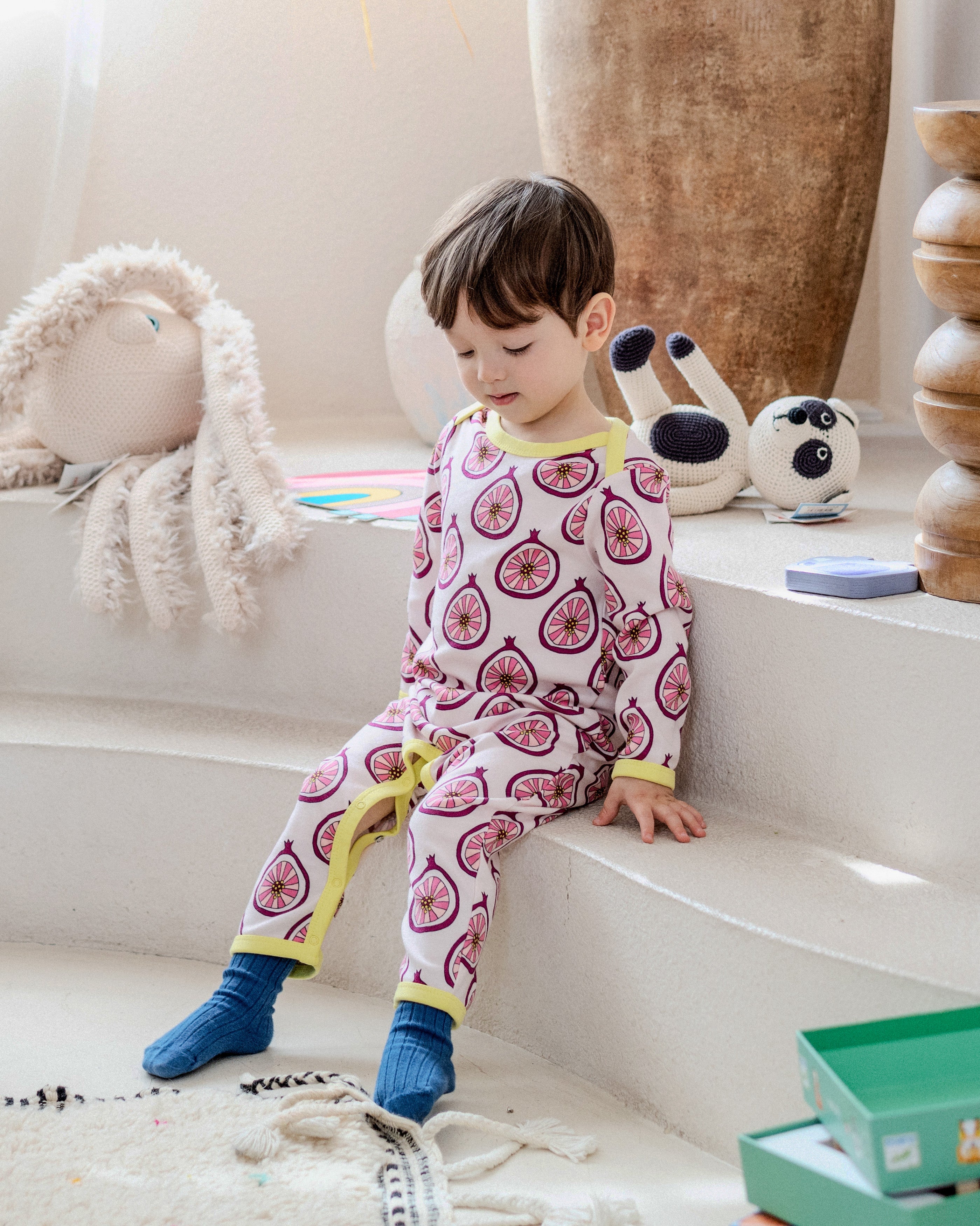 organic cotton - Riley Romper - Pomegranate - Romper - Ameelo - baby kids clothing