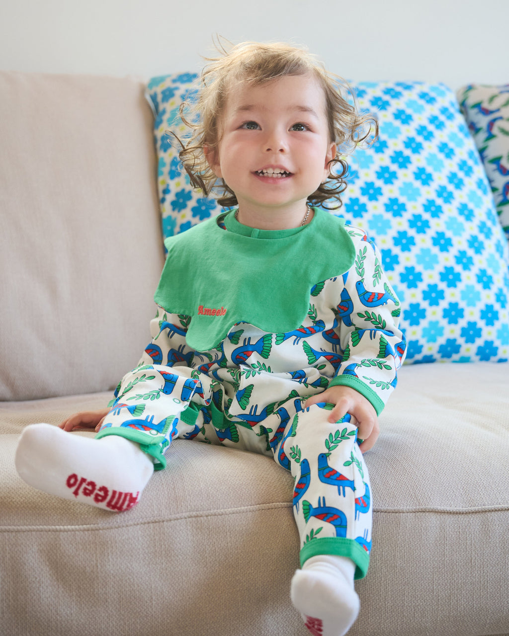 organic cotton - Robin Romper - Blue Bird - Romper - Ameelo - baby kids clothing