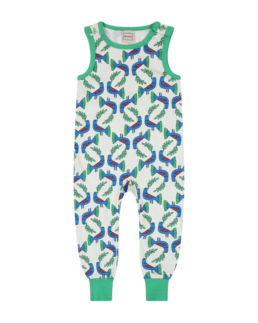organic cotton - Rumi Dungarees - Blue Bird - Dungarees - Ameelo - baby kids clothing
