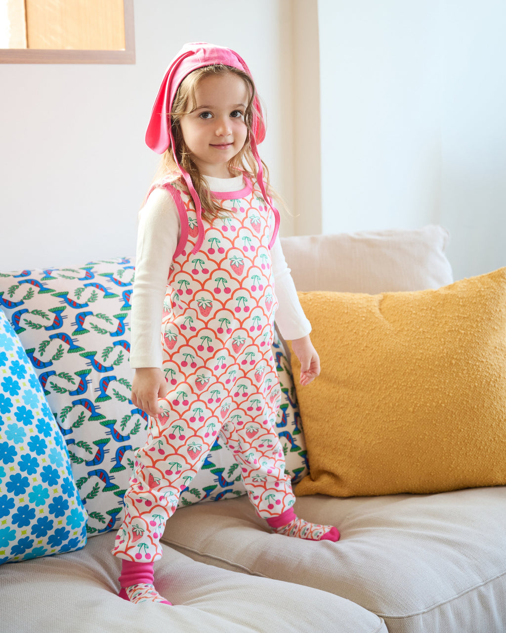 organic cotton - Rumi Dungarees - Cherry Berry - Dungarees - Ameelo - baby kids clothing