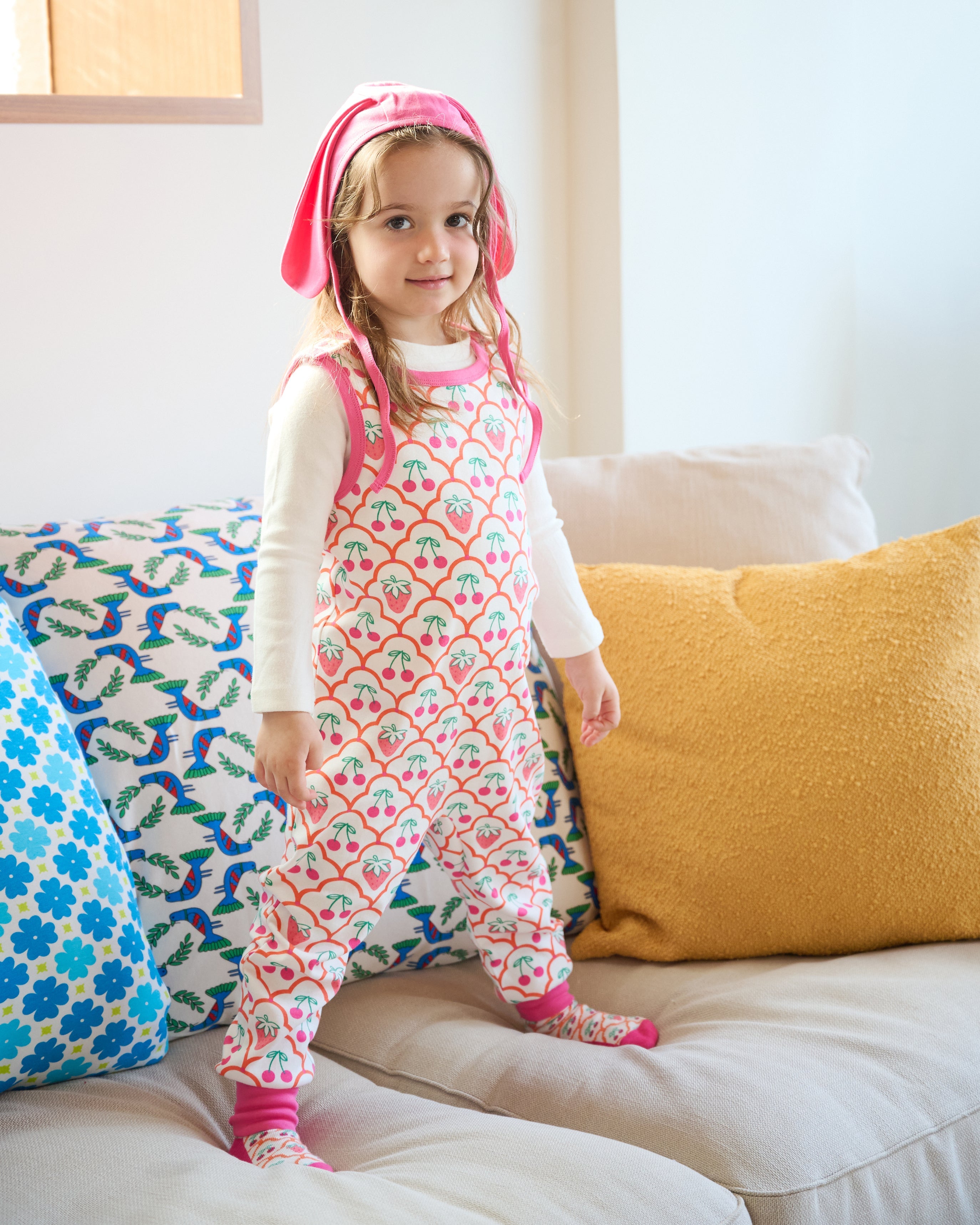 organic cotton - Rumi Dungarees - Cherry Berry - Dungarees - Ameelo - baby kids clothing