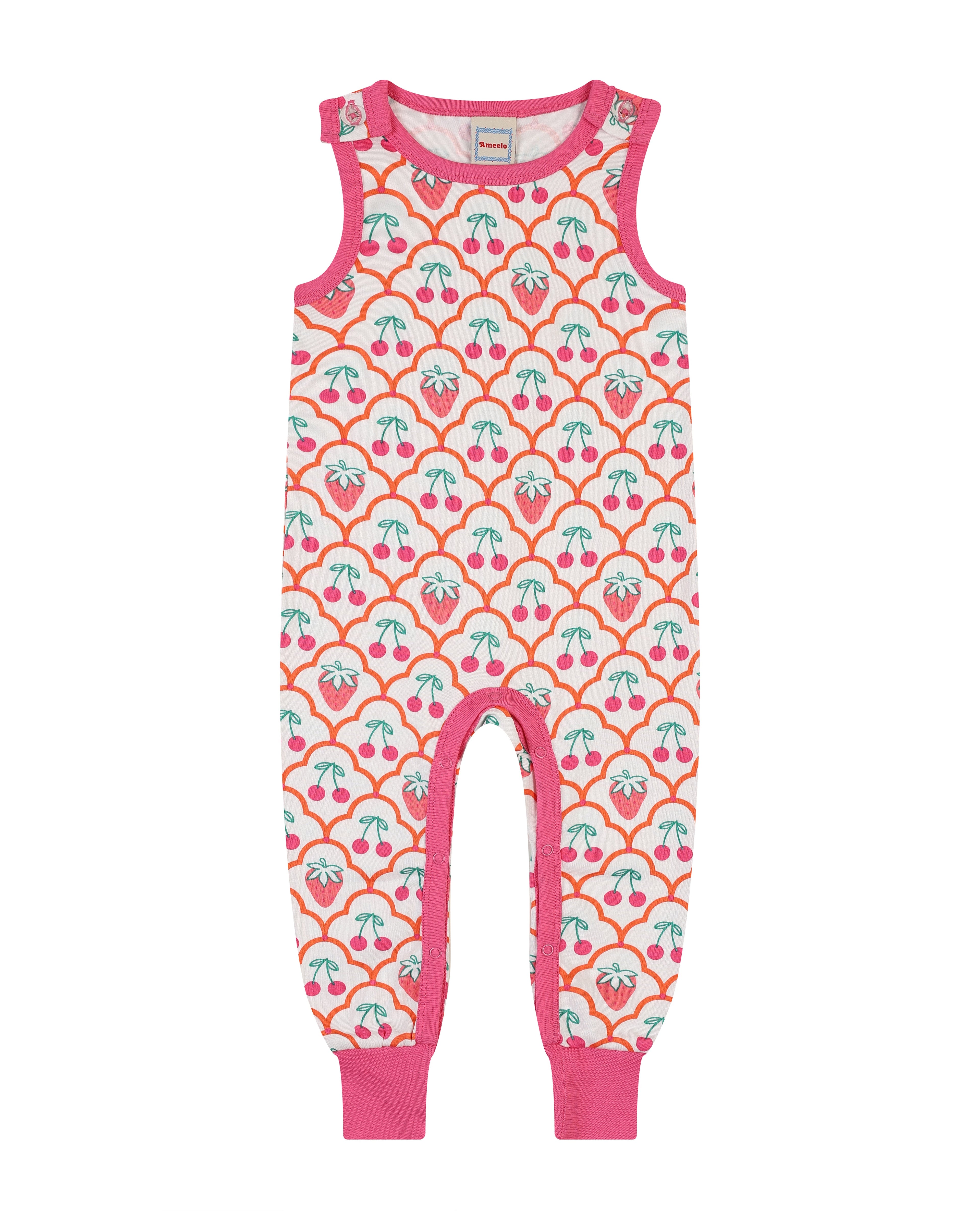 organic cotton - Rumi Dungarees - Cherry Berry - Dungarees - Ameelo - baby kids clothing