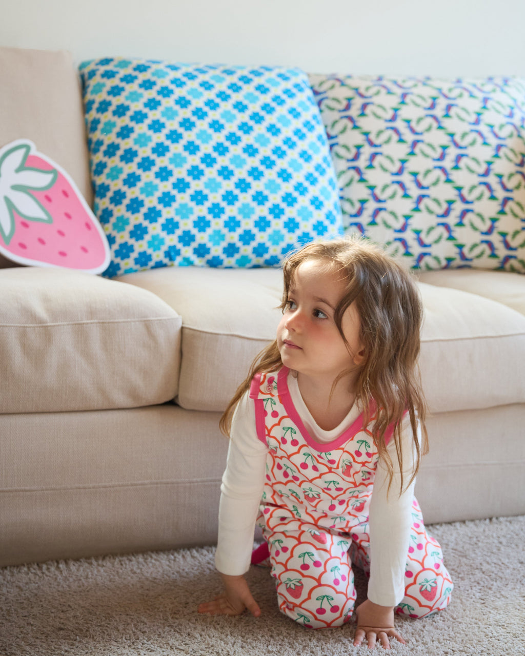 organic cotton - Rumi Dungarees - Cherry Berry - Dungarees - Ameelo - baby kids clothing
