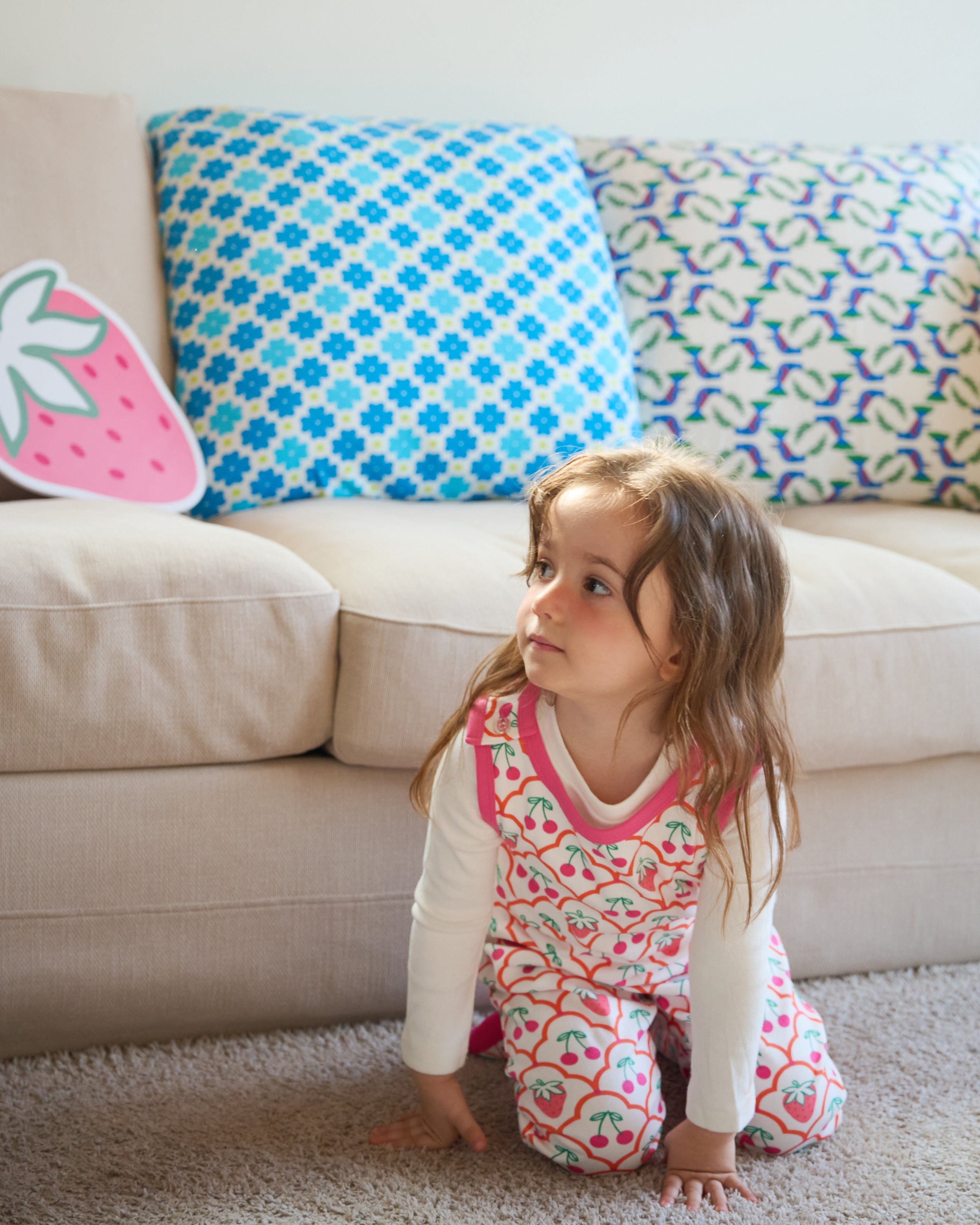 organic cotton - Rumi Dungarees - Cherry Berry - Dungarees - Ameelo - baby kids clothing