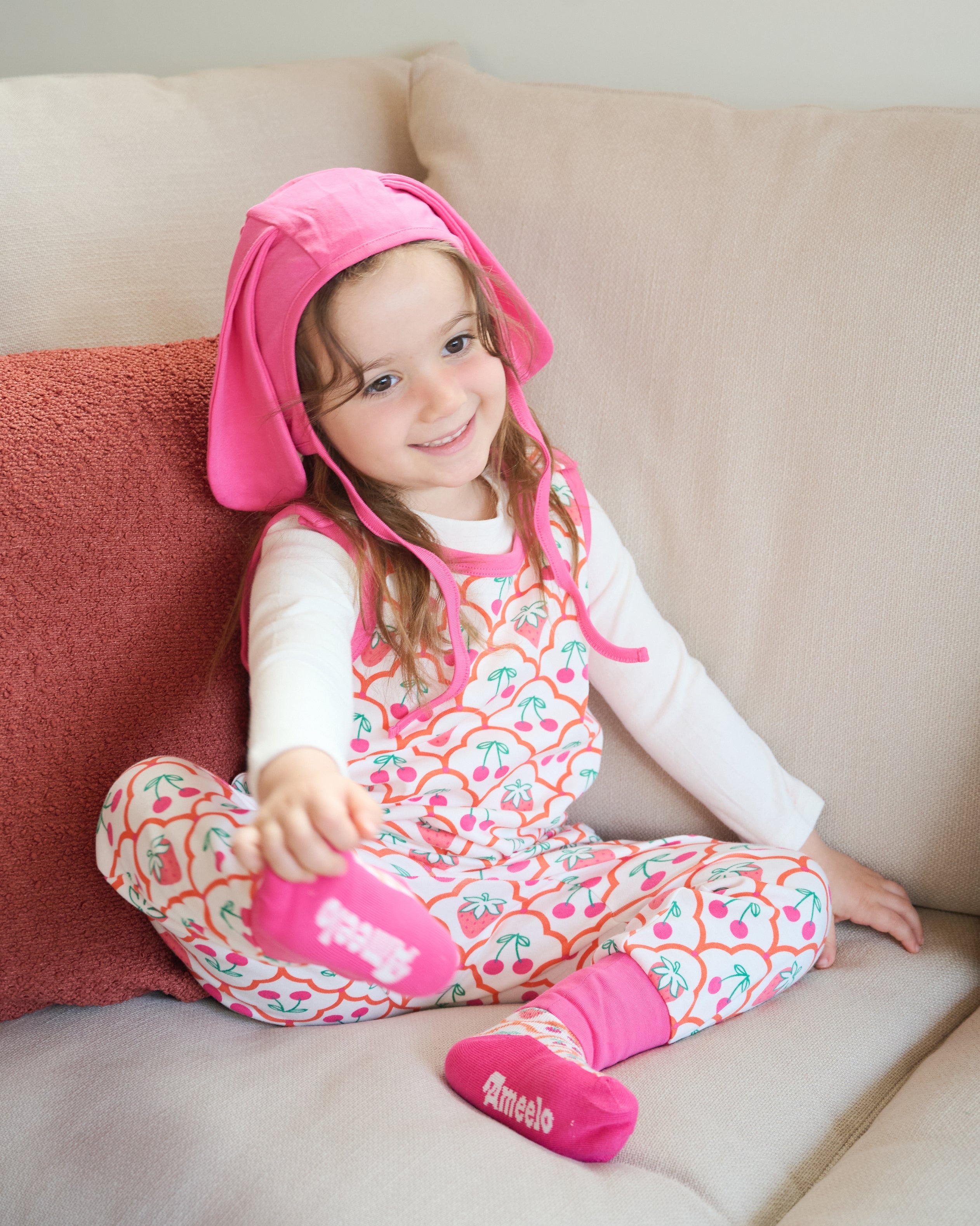 organic cotton - Rumi Dungarees - Cherry Berry - Dungarees - Ameelo - baby kids clothing