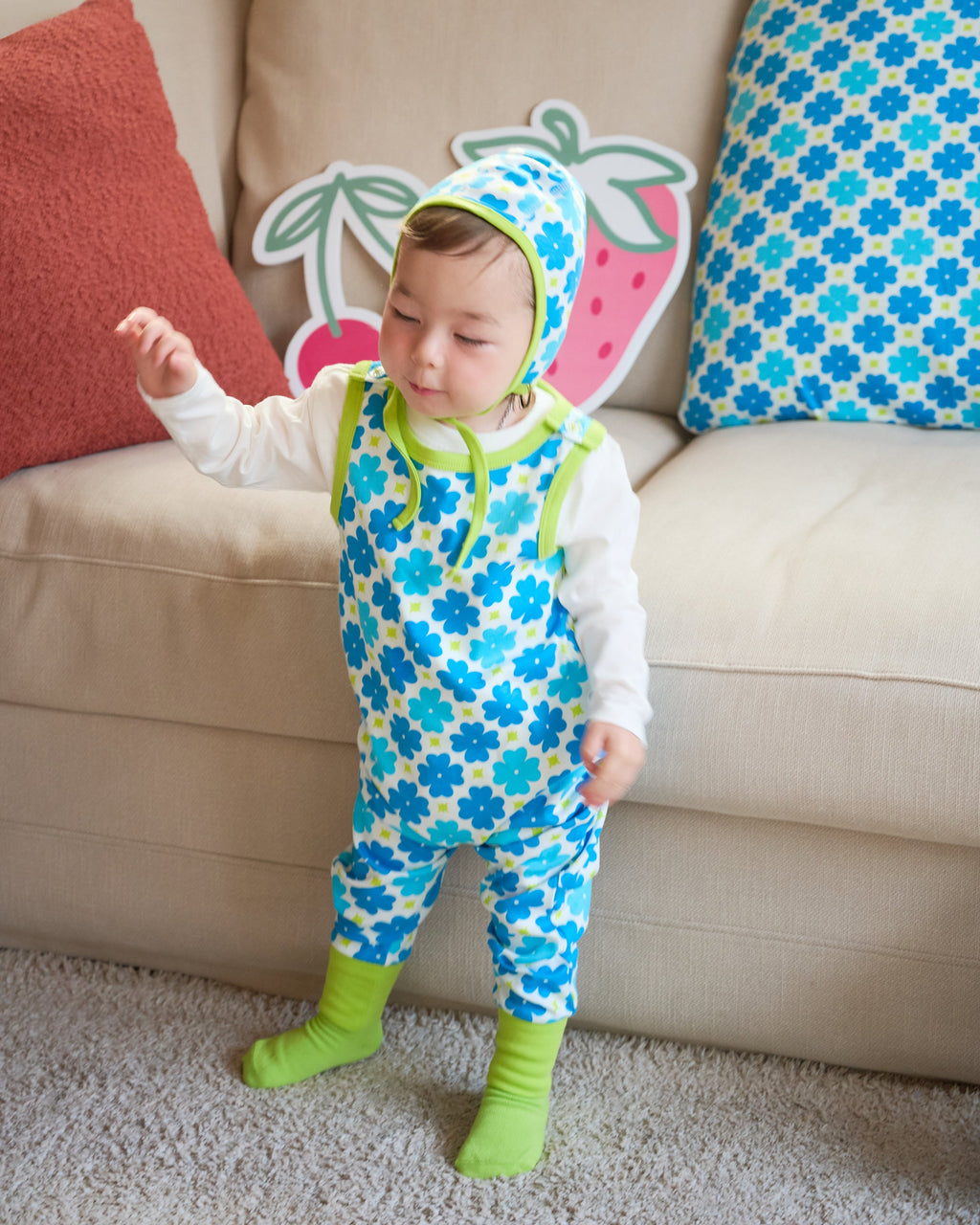 organic cotton - Rumi Dungarees - Sky Clover - Dungarees - Ameelo - baby kids clothing