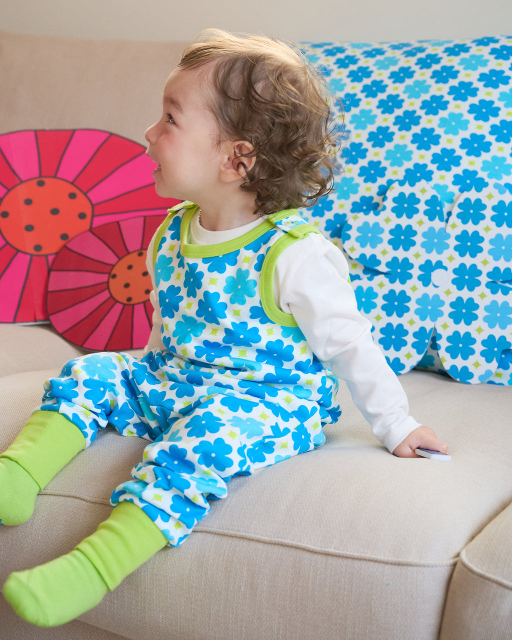 organic cotton - Rumi Dungarees - Sky Clover - Dungarees - Ameelo - baby kids clothing