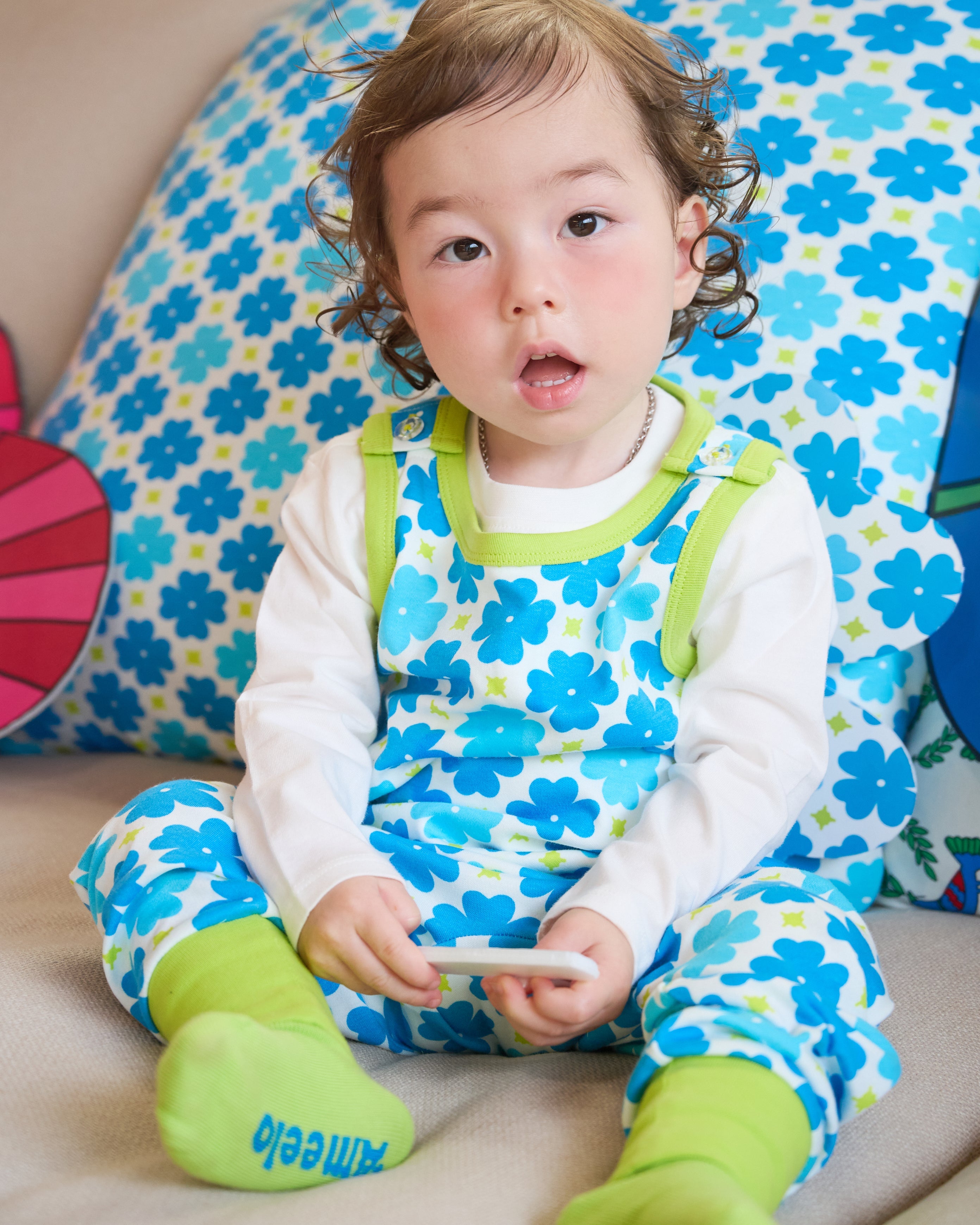 organic cotton - Rumi Dungarees - Sky Clover - Dungarees - Ameelo - baby kids clothing