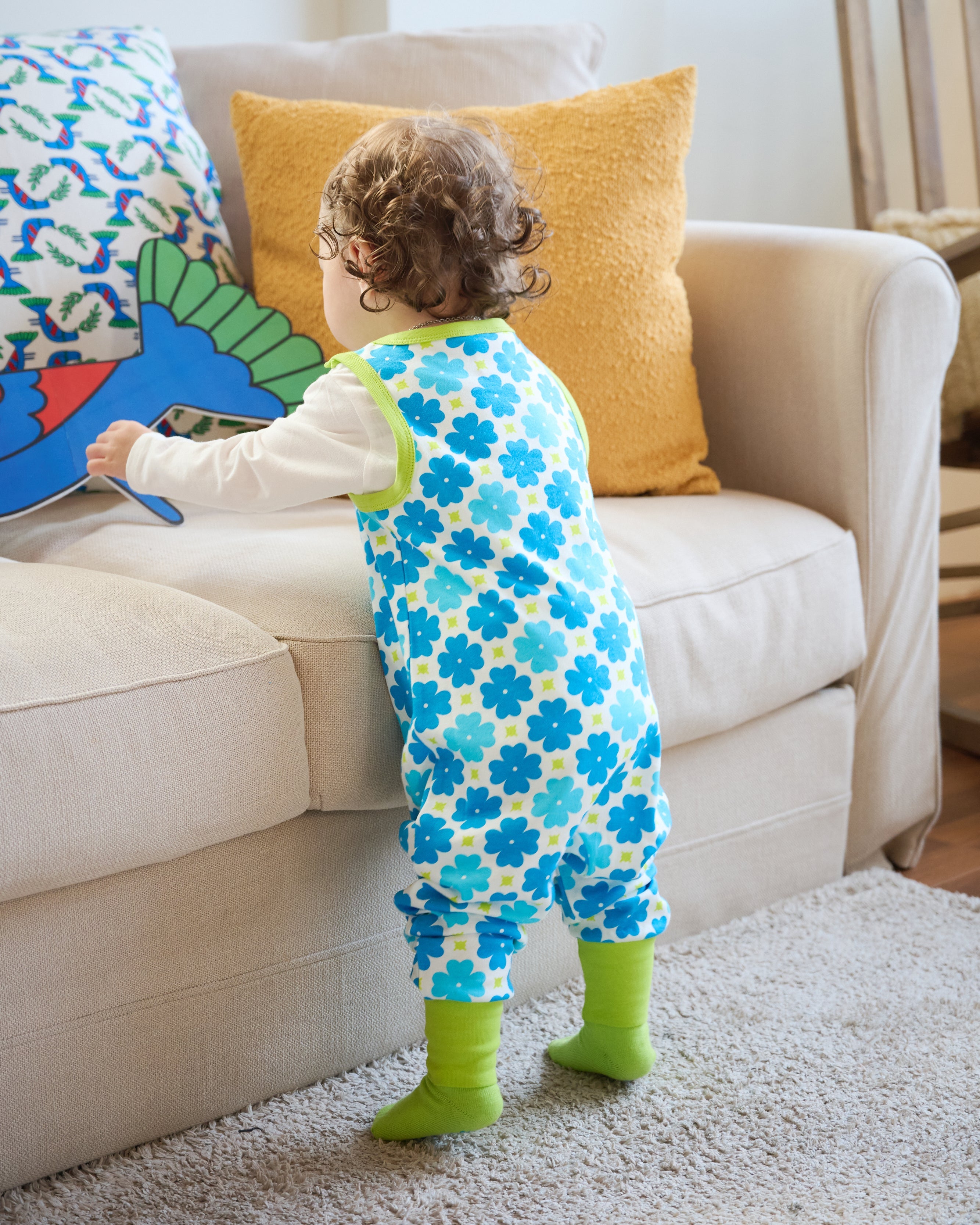 organic cotton - Rumi Dungarees - Sky Clover - Dungarees - Ameelo - baby kids clothing